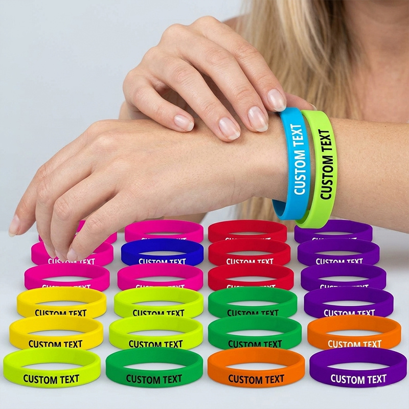 30pcs Custom Silicone Wristbands Set, Personalised Gift